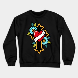 Cross heart flower Crewneck Sweatshirt